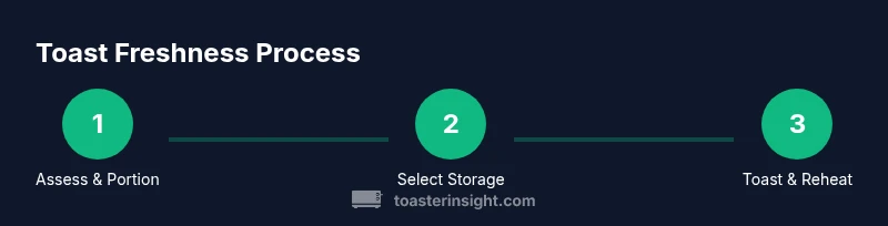 Infographic showing a 3-step toast freshness process