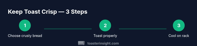 Infographic showing steps to keep toast crispy