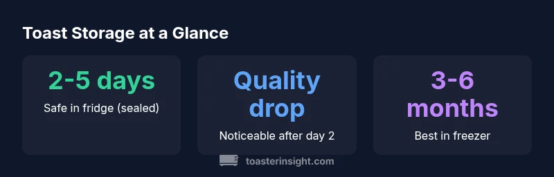 Infographic showing toast fridge storage windows