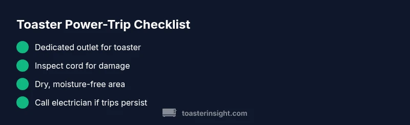 Checklist for troubleshooting toaster power trips
