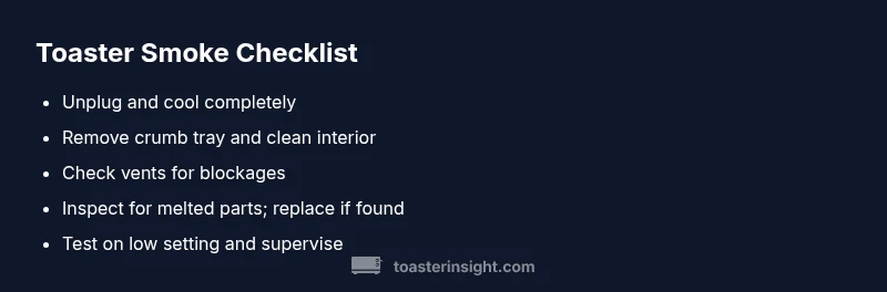 Checklist for preventing toaster smoking