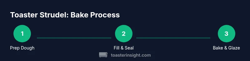 Infographic: Step-by-step process for oven-baked toaster strudel