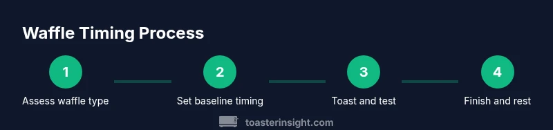 Infographic showing a step-by-step waffle timing process