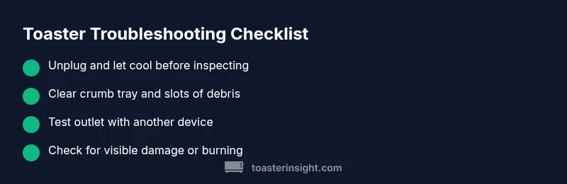 Checklist for troubleshooting a broken toaster