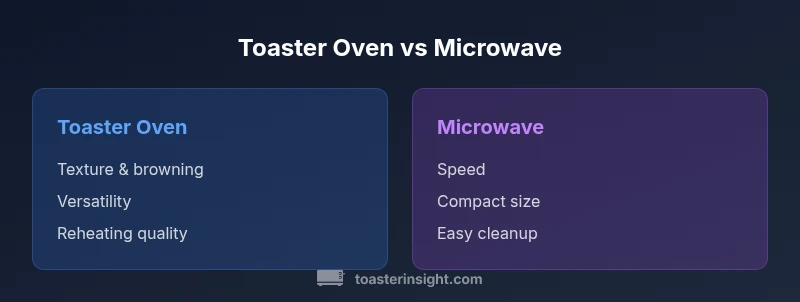 Infographic comparing toaster ovens and microwaves
