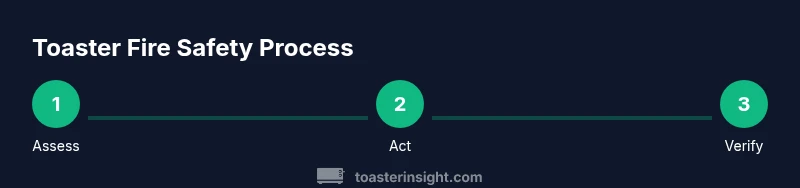 Process diagram for toaster fire safety steps