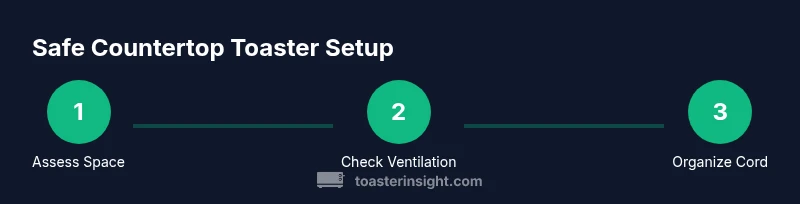 Process diagram of safe countertop toaster setup