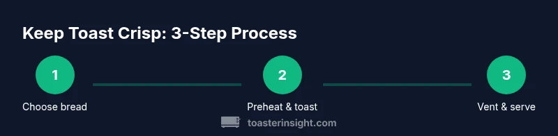 Infographic showing a 3-step process to keep toast crisp