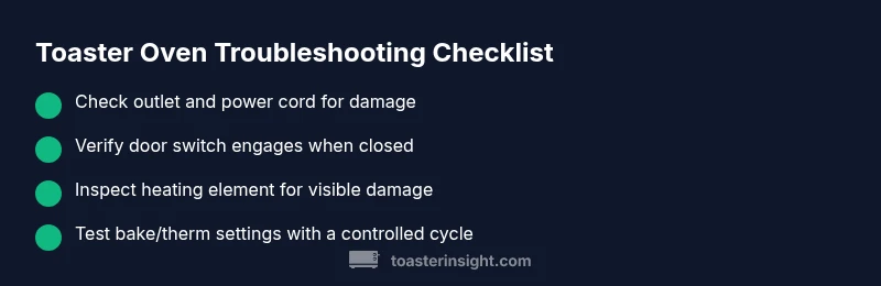 Checklist for fixing toaster oven heating problems