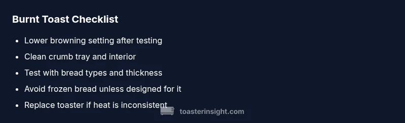Checklist for preventing burnt toast