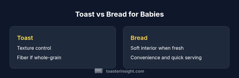 Infographic comparing toast vs bread for babies