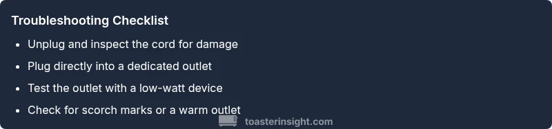 Checklist infographic for toaster troubleshooting