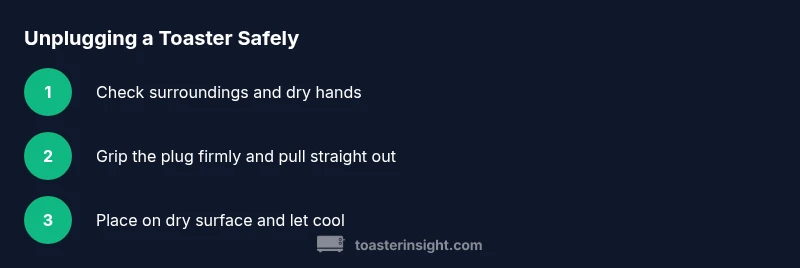Process diagram for unplugging a toaster safely