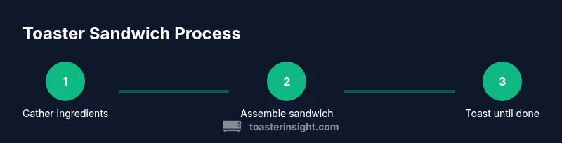Process infographic showing steps toasting a sandwich