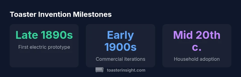 Timeline infographic of toaster invention milestones