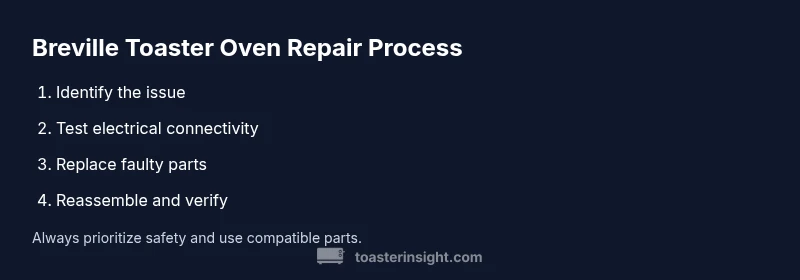 Tailwind-styled process infographic for Breville toaster oven repair